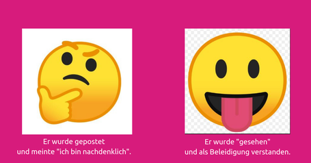 Emojis Missverständnis: nachdenklich oder frech?