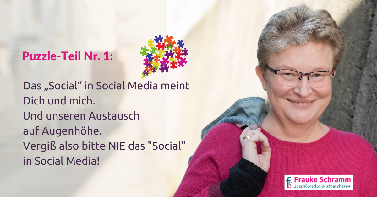 Frauke Schramm Social Media Mutmacherin Puzzle Teil 1